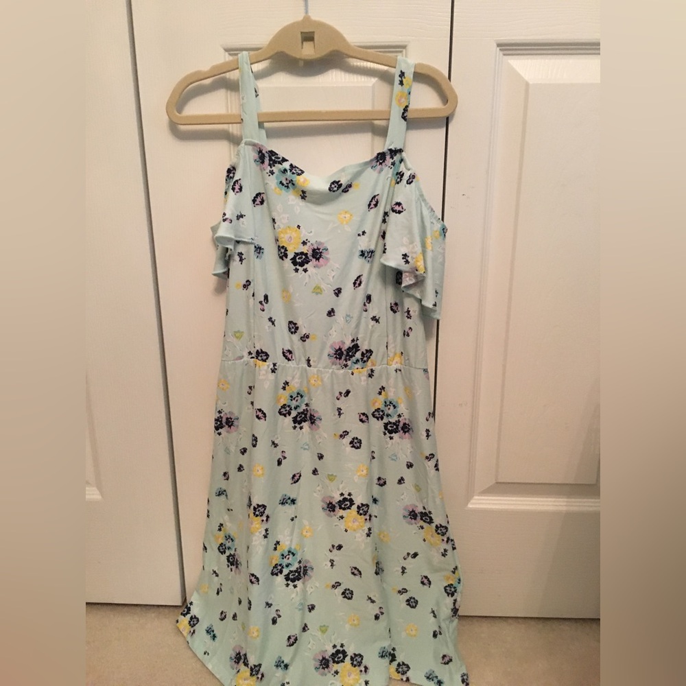 Epic Threads Casual Sundress- Light Blue w/ multicolored flowers- youth size L